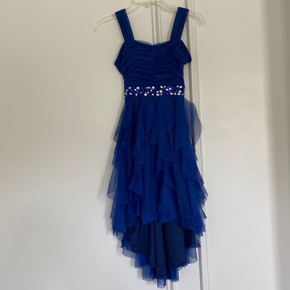 Beaded blue formal dress